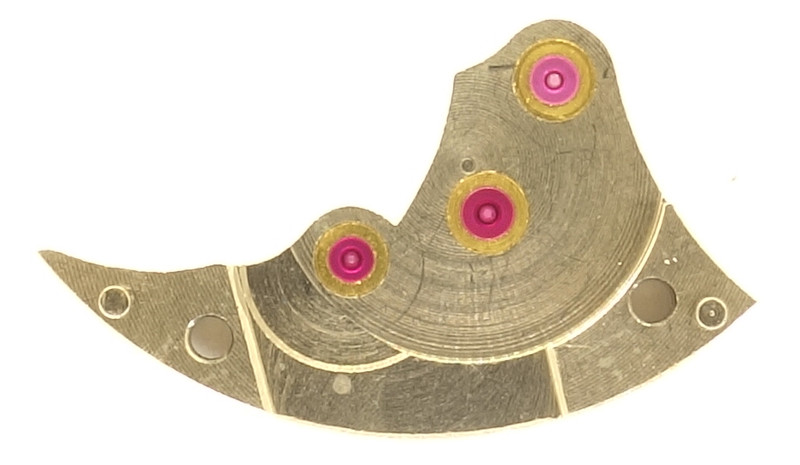 inside the gear train bridge Cyma 416Ka: inside the gear train bridge