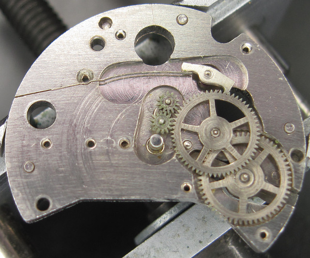 gear train of the selfwinding module DuRoWe 552: gear train of the selfwinding module