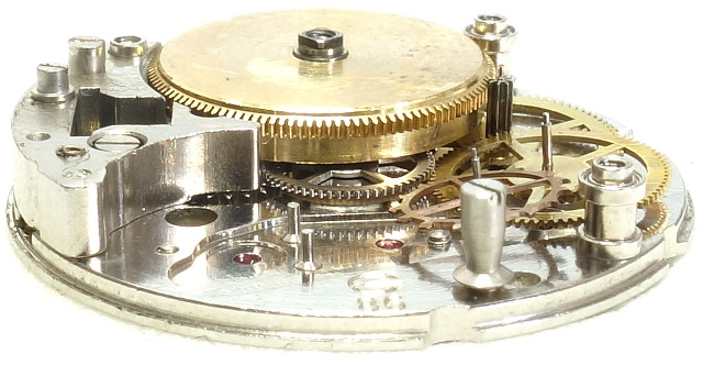 side view of the gear train (17 jewels) Ebosa 86: side view of the gear train (17 jewels)