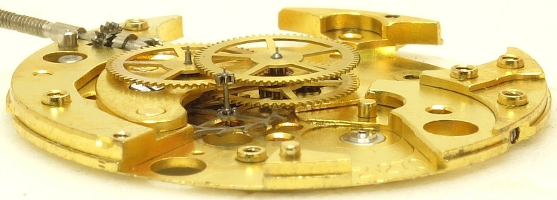 side view of the gear train Favre-Leuba 270: side view of the gear train