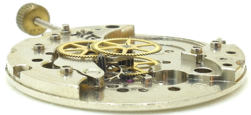 side view of the gear train FHF 72-9: side view of the gear train