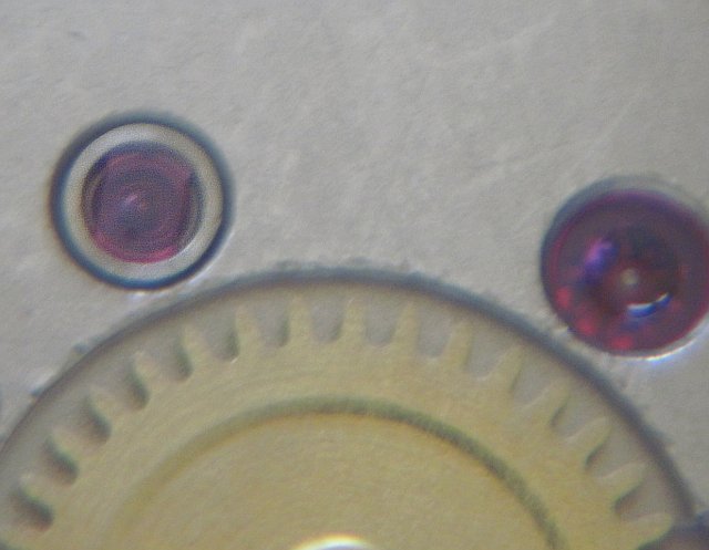 dial side: detail escapement cap wheel PUW 461: dial side: detail escapement cap wheel