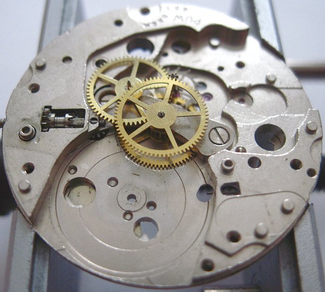 side view of the gear train PUW 461: side view of the gear train