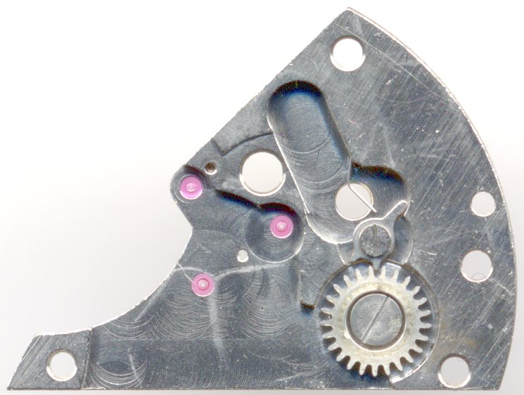 inside train bridge: Crown wheel with click PUW 461: inside train bridge: Crown wheel with click