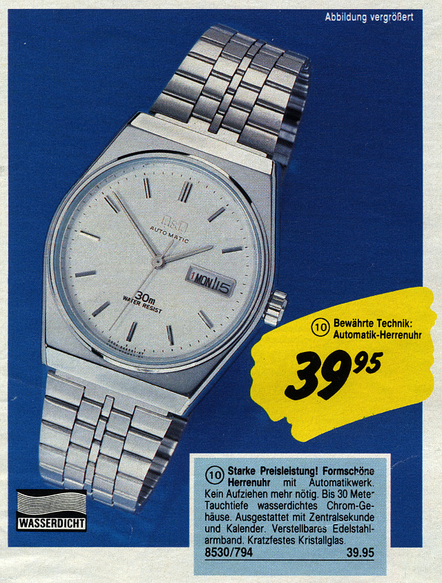 German advert (Neckermann) from the mid 1980ies Q&Q 2604: German advert (Neckermann) from the mid 1980ies
